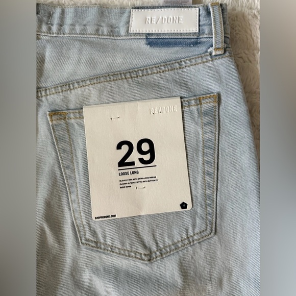 RE/DONE Loose Long Acqua Destroy Straight Leg Jeans Size 29 – Retail $325 NWT - Picture 8 of 9